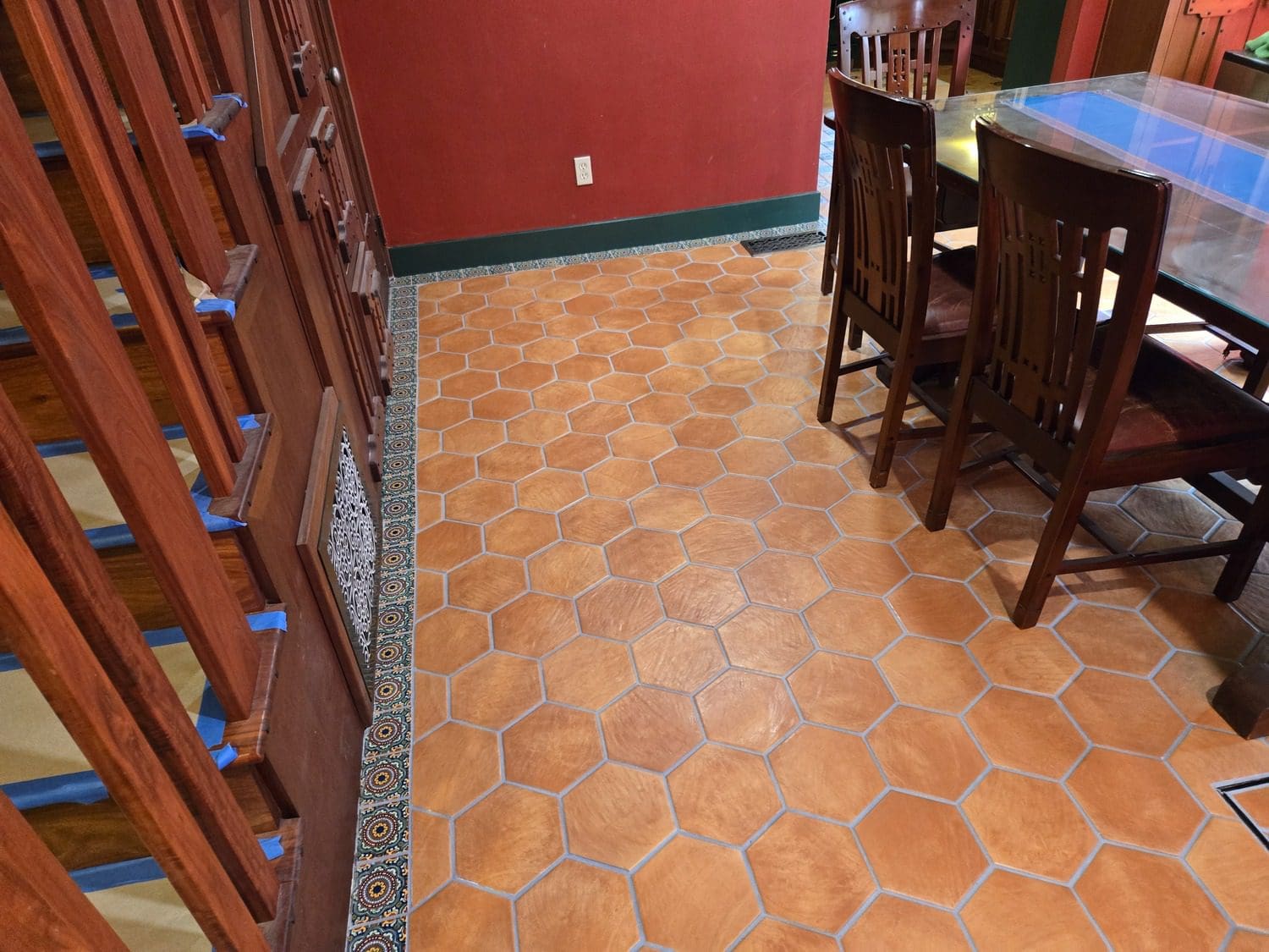 Porcelain flooring installation